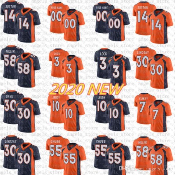 

e47 пользовательские денвер джерси бронко футбол джерси 3 draw lock jerry jeudy 27 steve atwater 18 peyton manning 18 peyton manning elway, Black;red