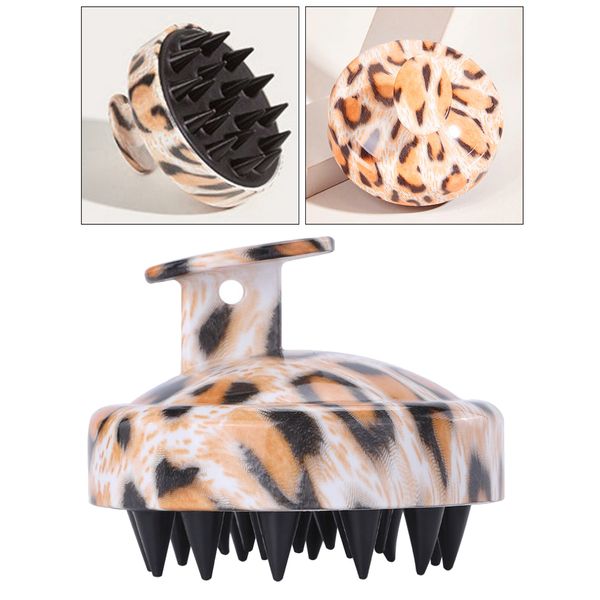 

soft silicone manual head hair scalp scrubber massage brush shampoo brush for wet & dry, Silver