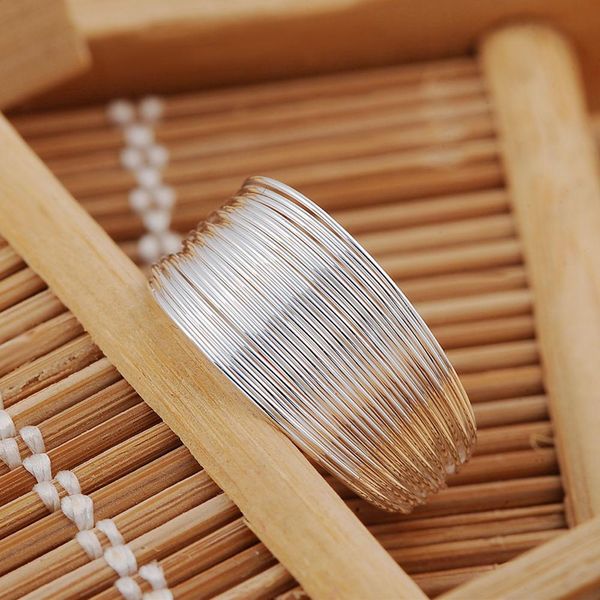 

silver color ring charm women bohemian multi line lady cute lovely nice chain open ring engagement ring wedding r018 h bbycut