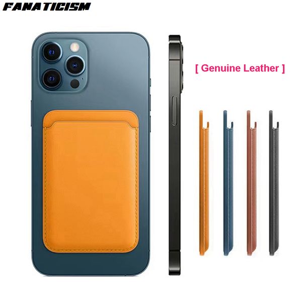 

genuine leather card holder for magsafe magnetic card bag wallet case for iphone 12 pro max mini iphone 12 leather case