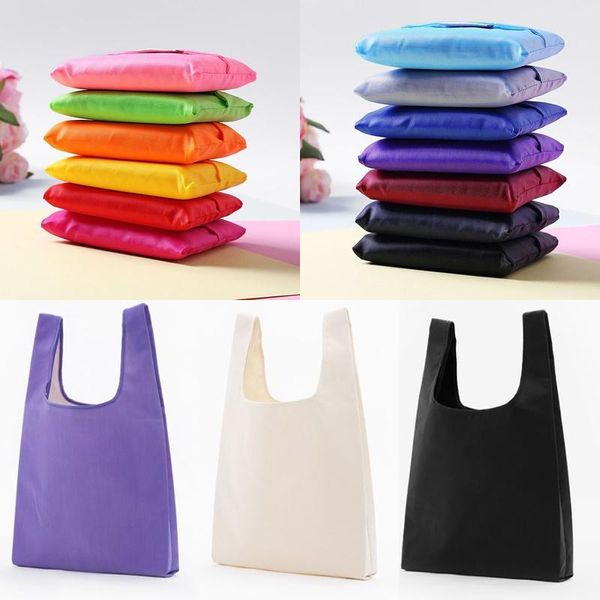 

eco-friendly oxford cloth shopping bag for groceries reusable folding portable market handbaglarge capacity storage bags