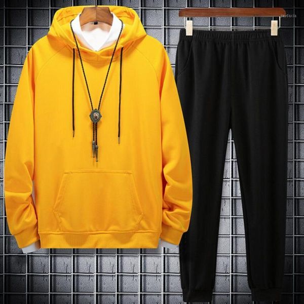 

2020 spring autumn men's tracksuit 2 pieces set hoodies+pants sport suits sweatshirt hoodies men's sets sportswear1, Gray