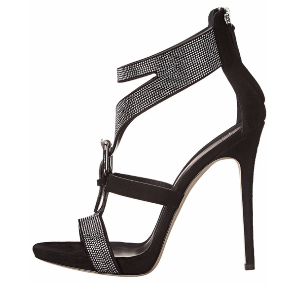 

sandals mkkhou fashion women 2021 summer crystal studded and diamond-studded high heel dress runway shoes, Black