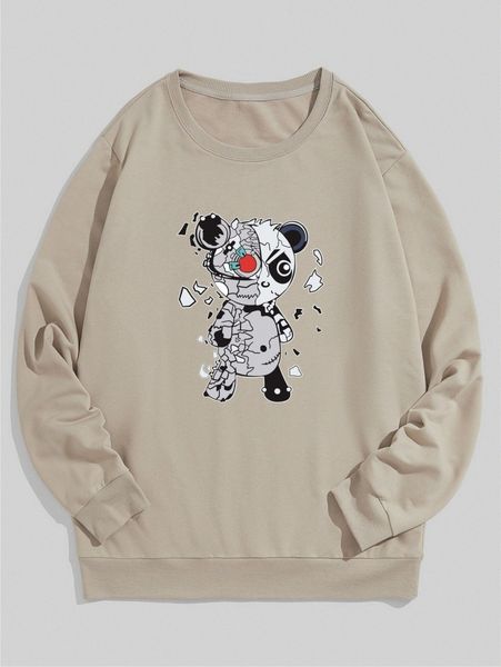 

men cartoon graphic sweatshirt s5ks#, Black