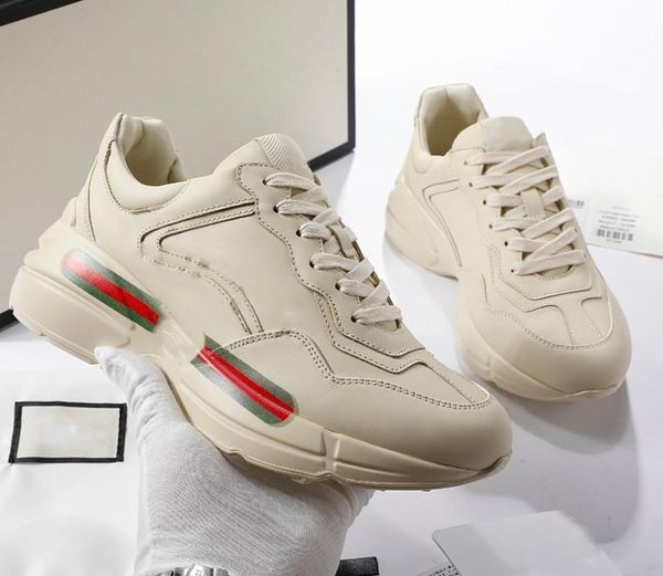 

2020 new classic daddy shoes brand casual shoes real cowhide casual couple platform no box, Black