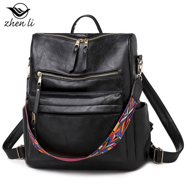 

2021 fashion backpack canvas women black backpack anti-theft shoulder bag new school bag for teenager girls school backapck female
