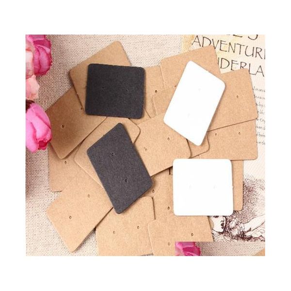 

2.5*3.5cm (1.0*1.4") kraft paper stud earrings tag jewelry display card retail earring hang tag label ear stud hooks cardboard price d8