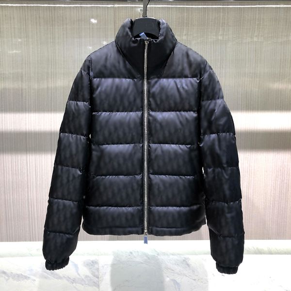 

20fw european jacquard down jacket full printing outwear warm down coat fashion high street couple women mens jackets hfxhyrf032, Black