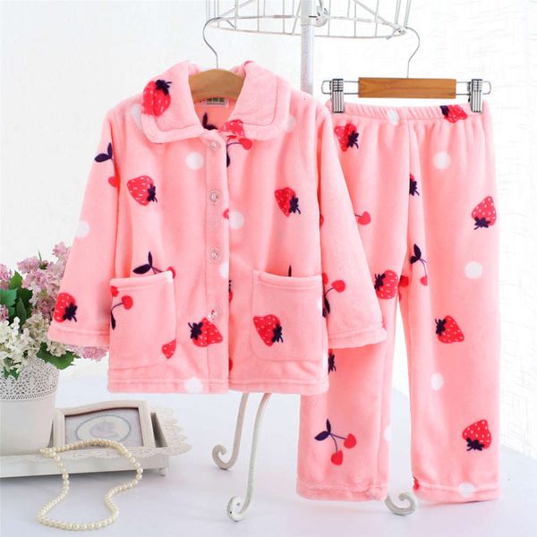 

pajamas suit in children's long flannel sve autumn and winter b3gy, Blue;red