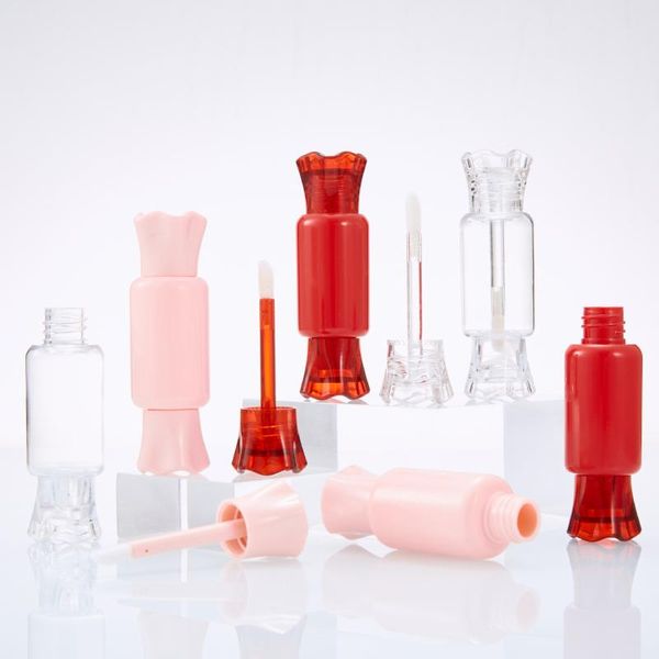 

storage bottles & jars 8ml empty cosmetic lipstick/lip container, candy cute pink/clear/red makeup tool lipgloss bottle, lovely lip gloss tu