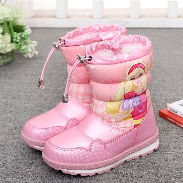 Bottes d'hiver imperméables pour enfants filles d'hiver belles bottes de neige bottes de dessin animé épais bébé chaussures en coton LJ201027