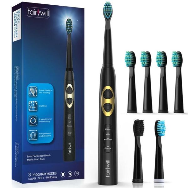 

fairywill sonic electric toothbrush fw-917 usb fast rechargeable toothbrush with smart timer waterproof 3 modes for gift