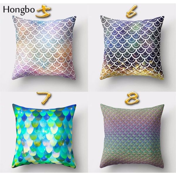 

hongbo 1 шт. крышка подушки декоративная подушка для подушки русалки рыбные весы мягкие полиэфирные кустрин диван кресло f wmtnci