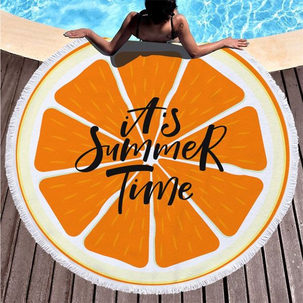

round beach towel fresh summer towels microfiber beach blankets tassel swimming towel shawl yoga mat 150cm 16 designs ca1 47 j2
