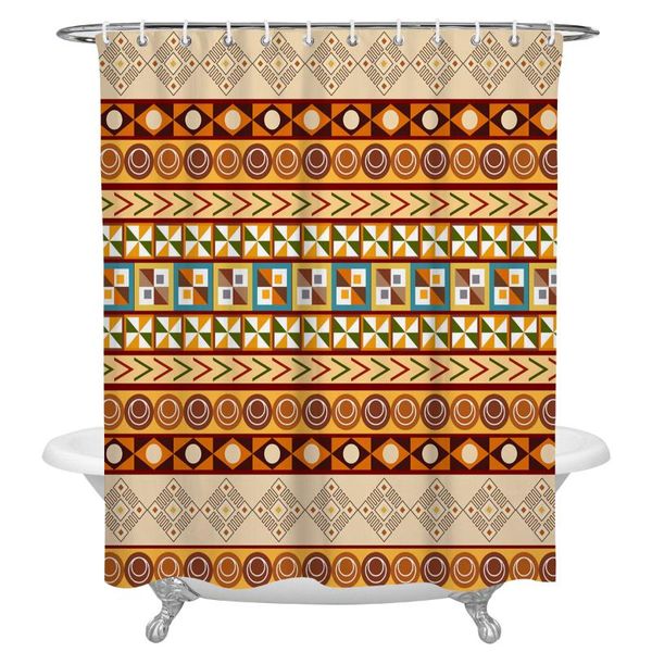 

shower curtains geometric brown pattern lines print waterproof polyester bath screen products bathroom curtain home decor