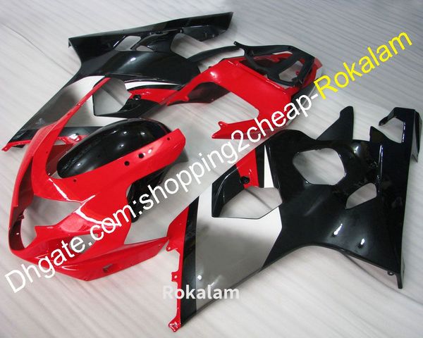 Per kit carenature corpo Suzuki K4 04 05 GSXR 600 750 GSXR600 GSXR750 2004 2005 Kit carenatura moto rosso grigio nero (stampaggio ad iniezione)