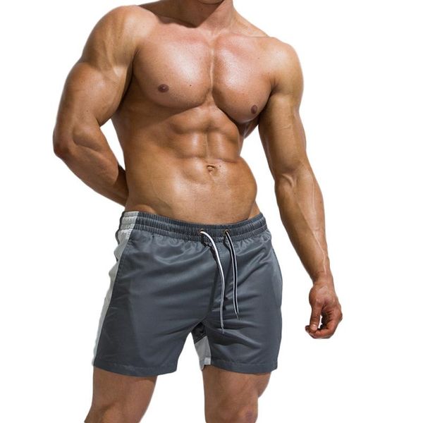 

men's shorts 2021 men fashion patchwork double color elastic waistband beam line belt thin and light quick dry beach pants surf z417, White;black