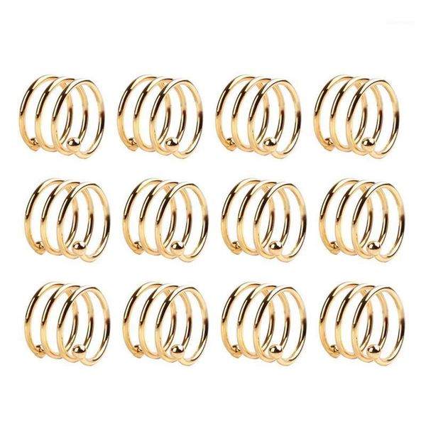 

12pcs home banquet gift napkin rings l spiral shape table decor serviette holder wedding party west dinner non slip metal1
