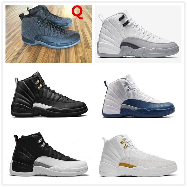 

12s wool basketball xii shoes flu shoes game wolf grey gym red taxi gamma french blue suede red sneaker