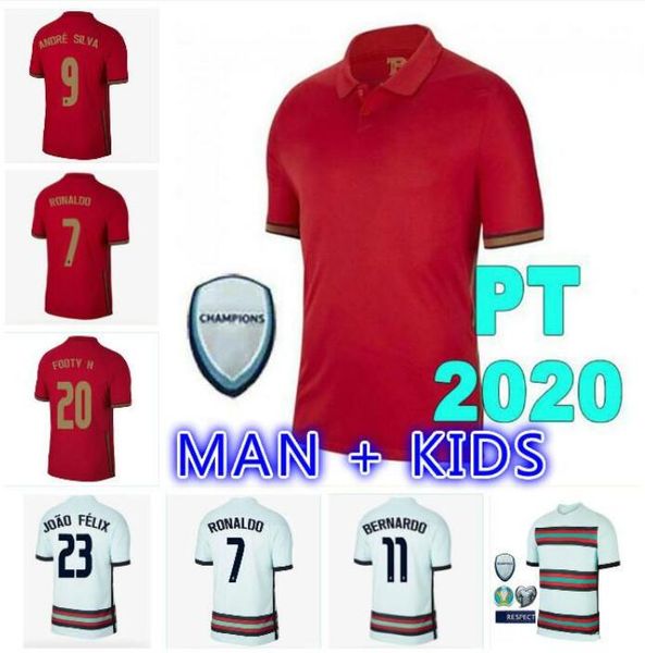 

2020 2021 ronaldo soccer jerseys joao felix neves bernardo cancelo ruben neves away white 20 21 national team adult+ kids kit football shirt, Black