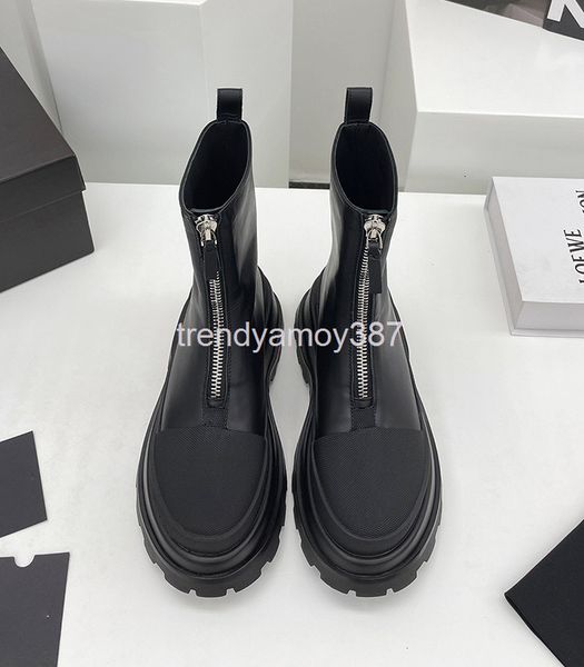 

boots women's boots with thick zipper forefoot, Black