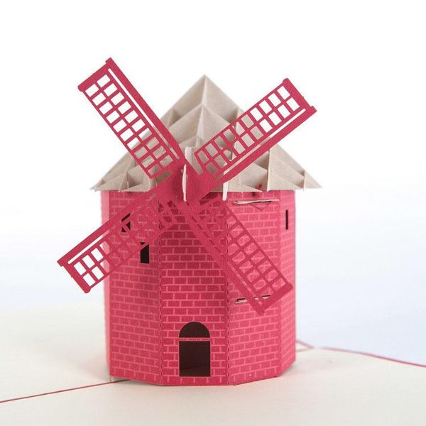 

3d laser cut handmade holland windmill paper invitation greeting cards postcard business kids creative gift souvenir bbyboo