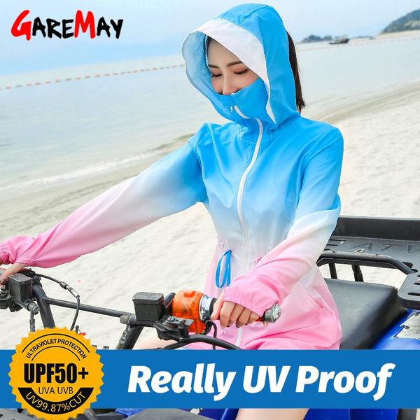 

summer outerwear sun uv protection clothing women fishing really sun proof gradient print elastic waist waterproof hooded jacket, Black;brown