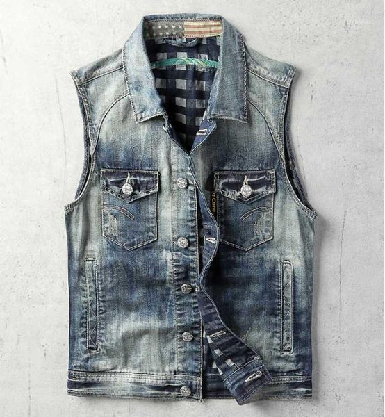

spring and qutumn jeans vest men's trend korean handsome youth sleeveless jacket vintage blue denim biker waistcoat, Black;white