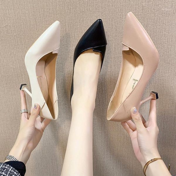 

2020 fashion high-heeled shoes comfortable artificial leather fine-heeled solid color sets of mouth sandalia feminina w32-221, Black