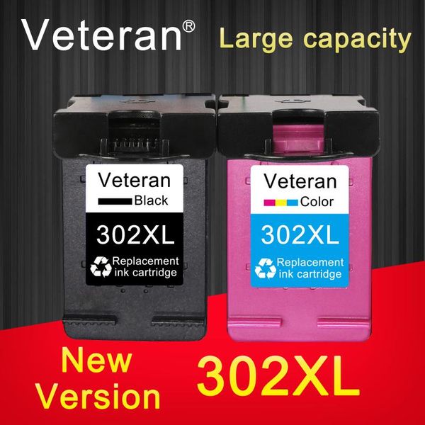 

veteran refilled ink cartridge 302xl for 302 xl deskjet 2130 2131 2132 2134 2136 officejet 5220 5230 5232 5252 5255 5258 5264