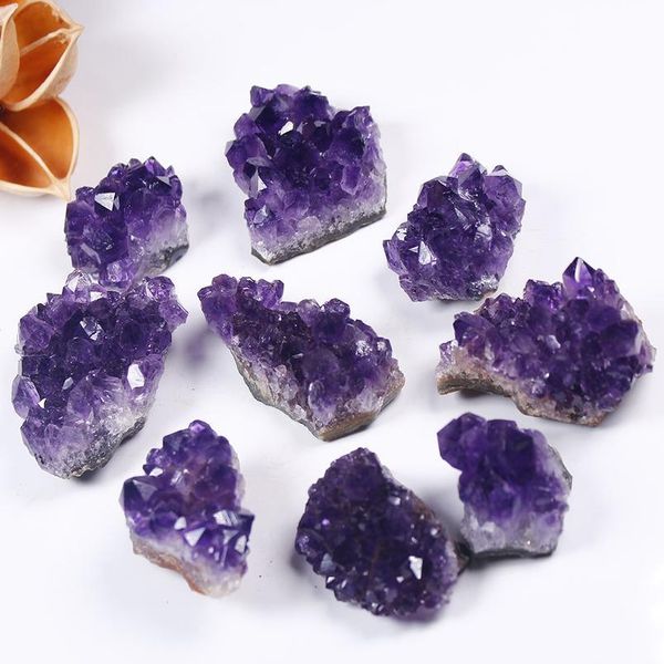 

natural raw amethyst quartz purple crystal cluster healing stones specimen home decoration crafts decoration qylcvs, Black
