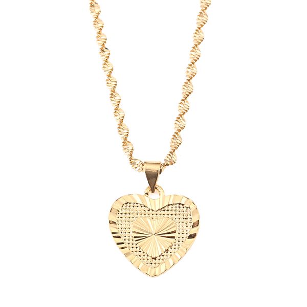 

gold color heart shape pendant necklace for women chain jewelry, Silver