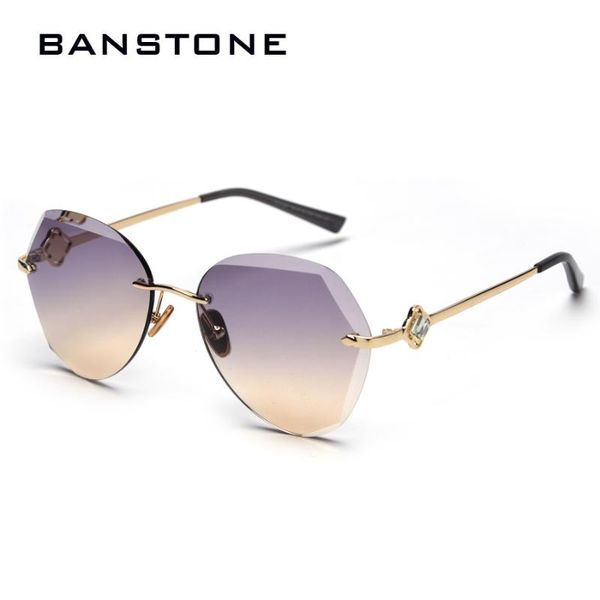 

sunglasses banstone rimless women fashion gradient sun glasses uv400, White;black