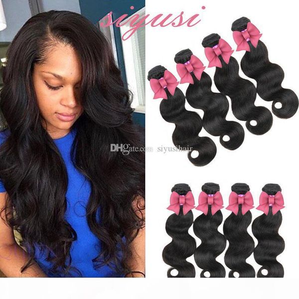 

brazilian virgin hair body wave 3 pcs lot brazilian straight hair weave bundles brazilian body wave wholesale human hair extensions, Black