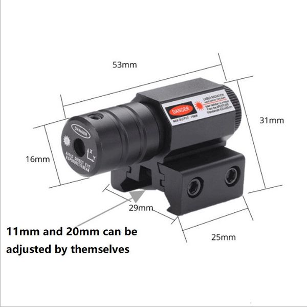 

factory outdoor adjustable tactical laser beam sight 50~100m scope 635-655nm red dot riflescope mount for hunting 11mm/22mm pica