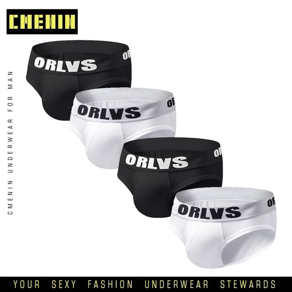

4pcs/lot men's underwear man briefs solid brief underpants for mens bikini jockstrap for man panties male cuecas 201112, Black;white