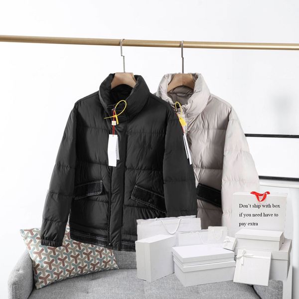 

parkas women autumn down puffer jackets stand collar womens fashion coat embroidery crocodile character pattern outerwears, Black