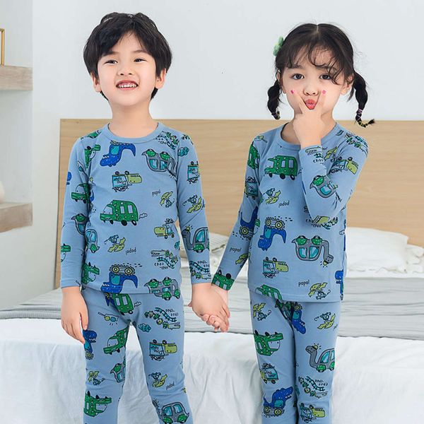 

children's set cartoon printing thermal trousers underwear pajamas home cloth autumn winter 0lqa, Blue;red