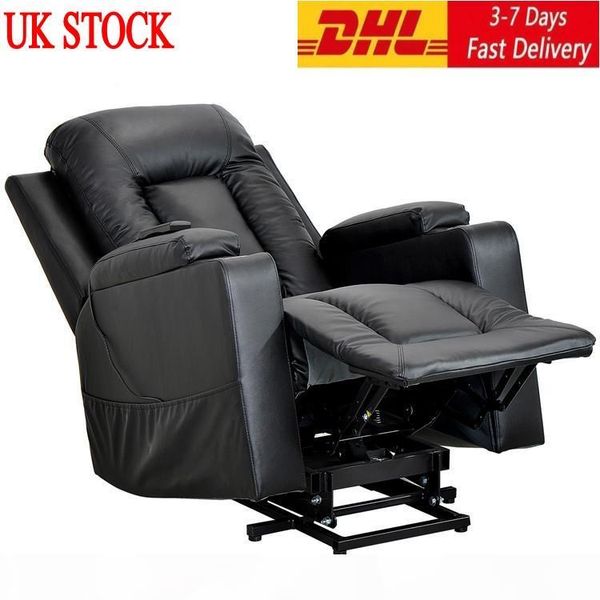 

uk stock remote control electric power lift recliner chair sofa for elderly with 3 positions side pockets and 2 cup holders pp193509aaa
