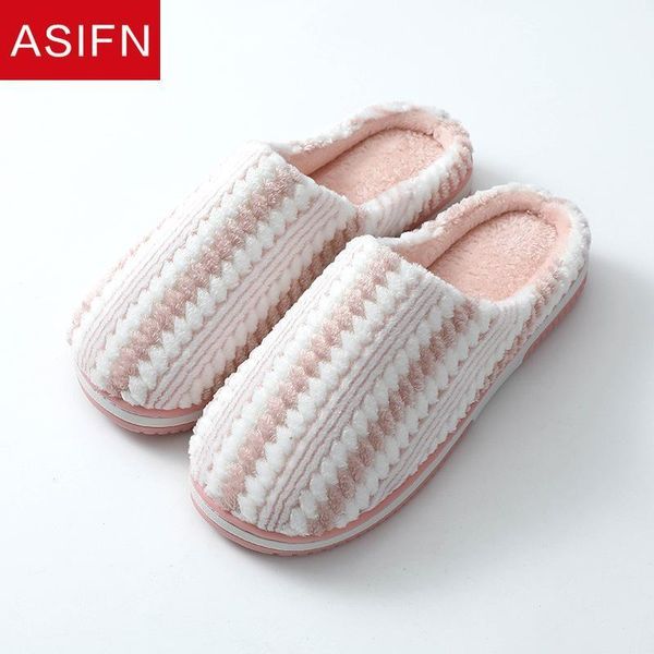 

slippers asifn women winter faux fur home floral stripes cute warm ladies flip flops indoor bedroom flats men zapatos de mujer1, Black