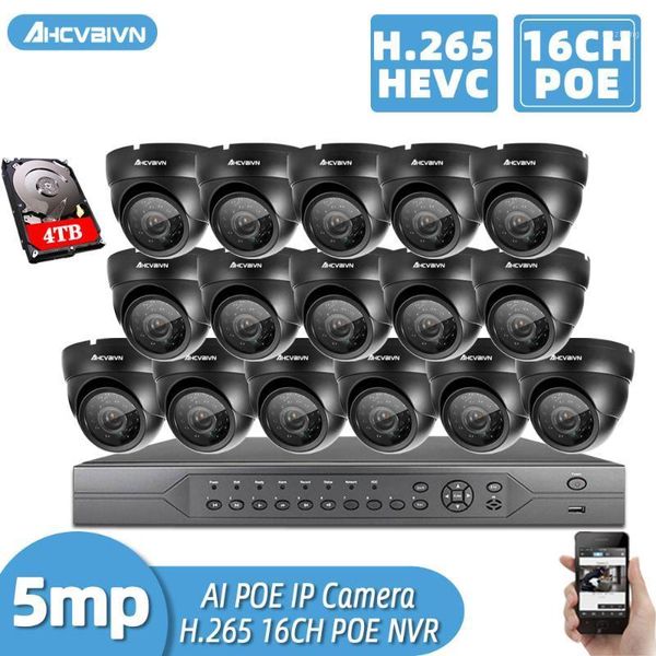 

ahcvbivn h.265+16ch 4k 5mp poe nvr cctv camera system ai ultra hd outdoor waterproof security ip camera video surveillance set1