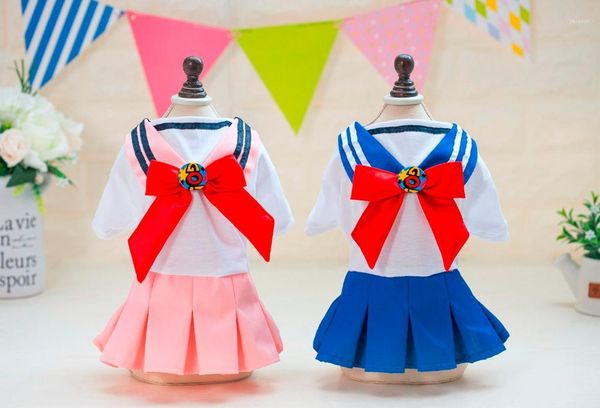 

new dogbaby spring summer pet dog campus uniform dress clothes from s to xl puppy dogs dress1