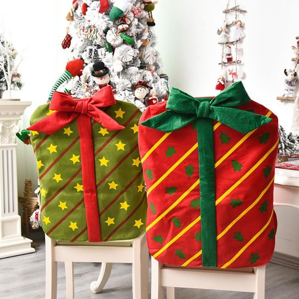 

reusable dining room non woven fabrics chair cover home kitchen holiday atmosphere soft festival gift bag shape chirstmas decor