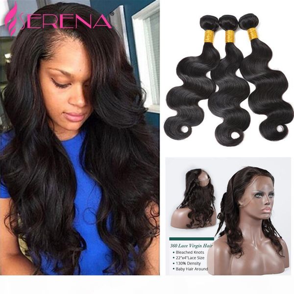 

human hair weave lace frontal 360 lace frontal brazilian hair extensions weave human hairs bundles body wave hairs weaves 360 with bundle, Black;brown