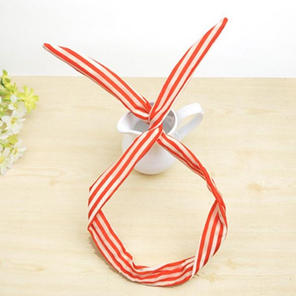 

women metal wire scarf bow headband floral stripe dot printed rabbit ear headband hairband girls headwrap band hair accessories q sqcvrs