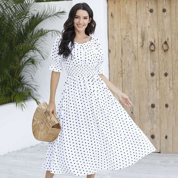 

summer 2020 new wave point women's loose holiday dress, Black;gray