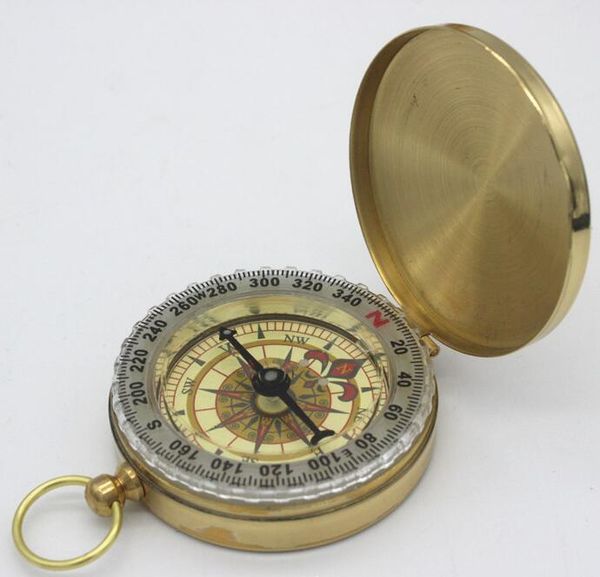 

explosion g50 pure copper compass pocket watch retro flip compass outdoor mountaineering multifunction cover luminous compass#4511