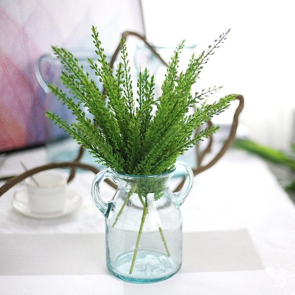 

decorative flowers & wreaths 1 bunch green grass artificial plants for plastic household store dest rustic decoration clover plant table dec