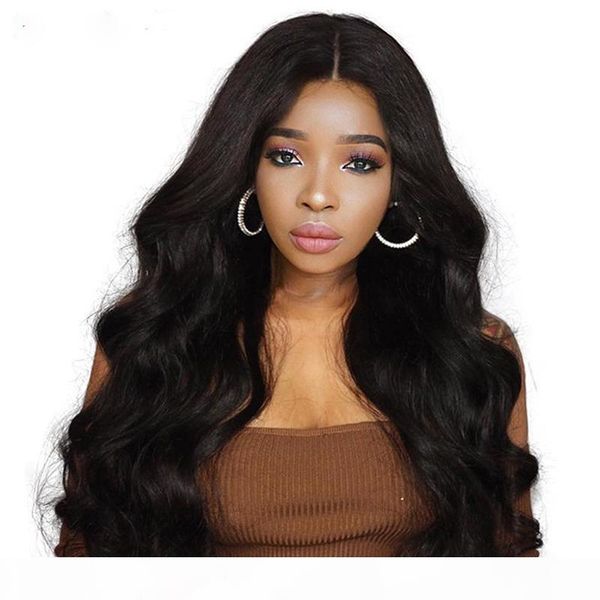 

glueless body wave lace front human hair wigs for black women brazilian human hair wigs pre plucked with baby hair remy lace wig, Black;brown
