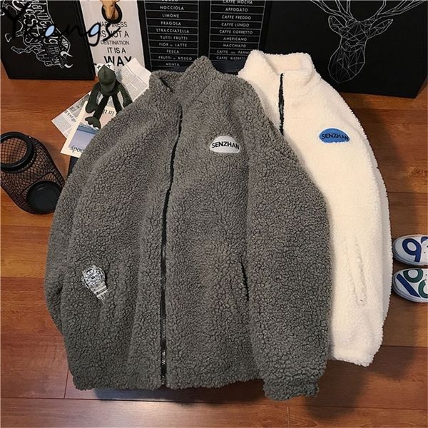 

winter warm teddy faux fur lamb plush thick coat women fluffy fleece jacket korean harajuku girls student zip outwear streetwear y201012, Black;brown